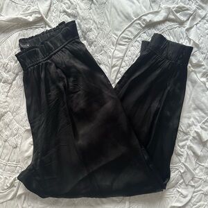 Zara Midnight Black Satin Trousers